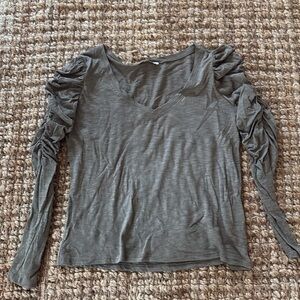 Olive Green Long Sleeve Top